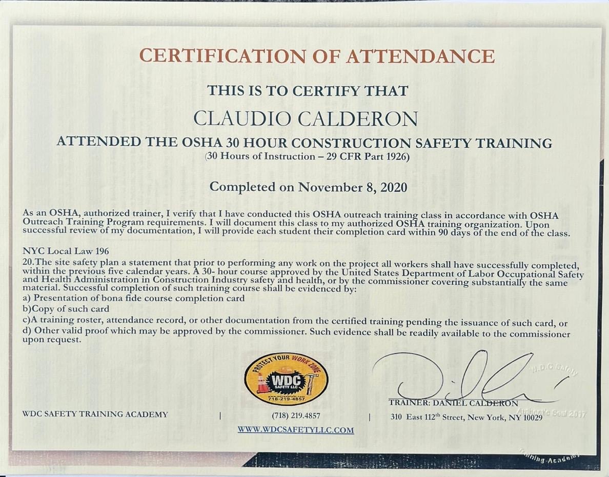 OSHA 30 – Construction Safety Training