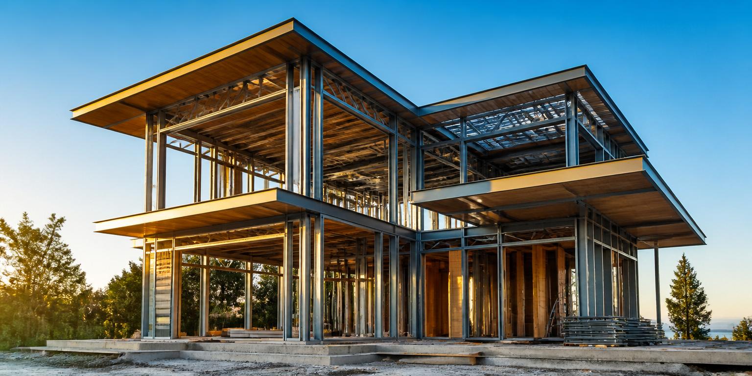 Construcción de vivienda prefabricada moderna